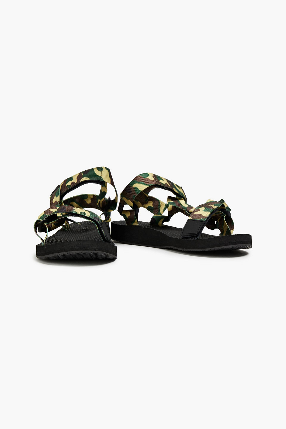 Arizona Love Trekky Camouflage-print Canvas Sandals In Green