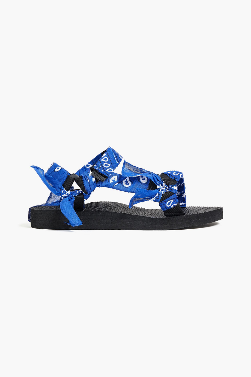 Arizona Love - Trekky printed gauze-trimmed canvas sandals - Blue - EU 41