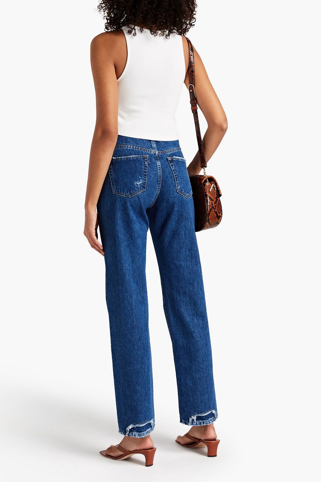 3X1 NYC Sabina bleached high-rise straight-leg jeans