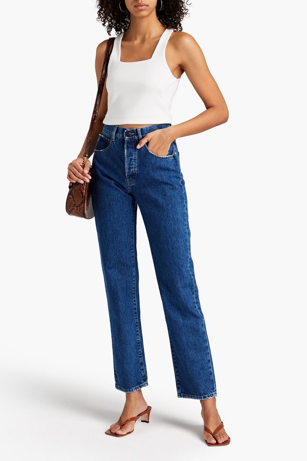 3X1 NYC Sabina bleached high-rise straight-leg jeans