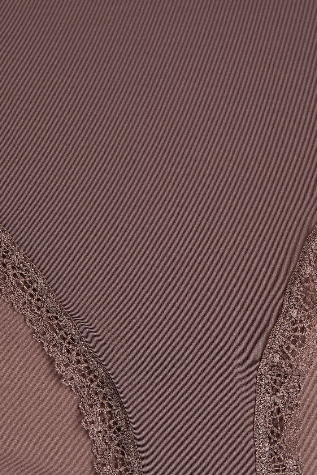 CALVIN KLEIN Lace-trimmed stretch-jersey low-rise briefs