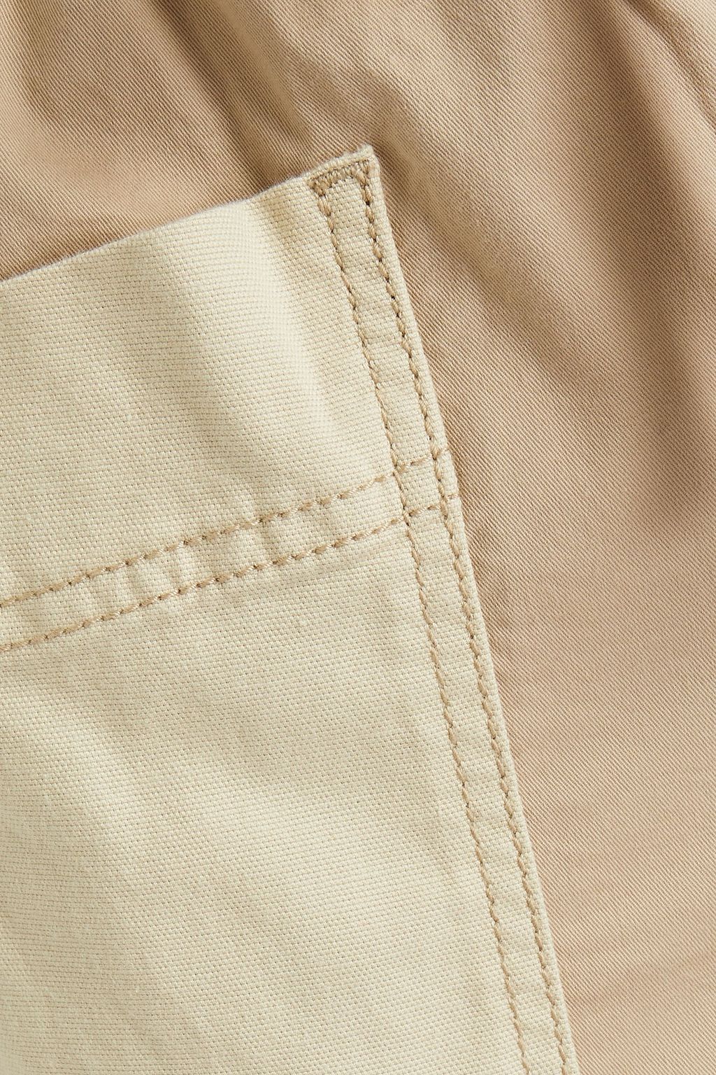 TORY BURCH Canvas-paneled cotton-blend twill wide-leg pants
