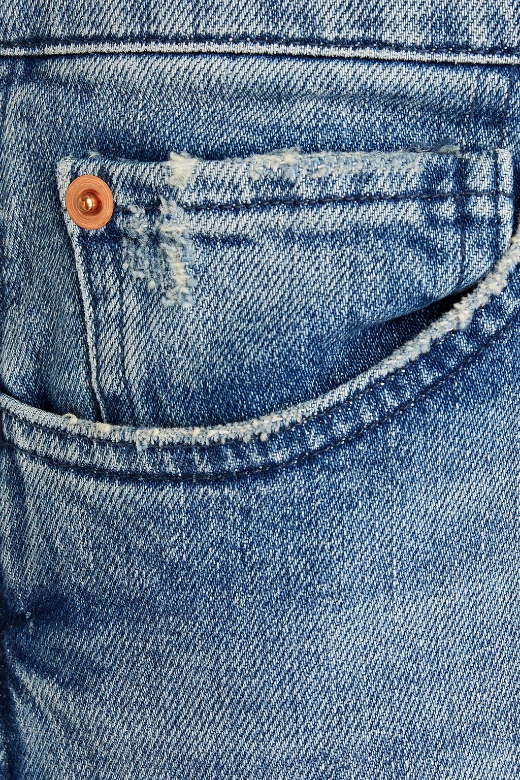 3X1 NYC Claudia faded distressed high-rise slim-leg jeans
