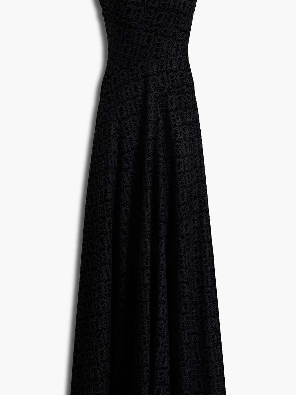 flocked wool maxi dress