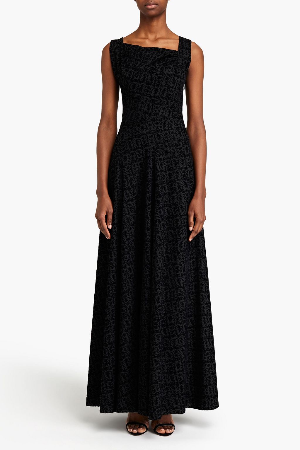 ALAÏA Flocked wool maxi dress