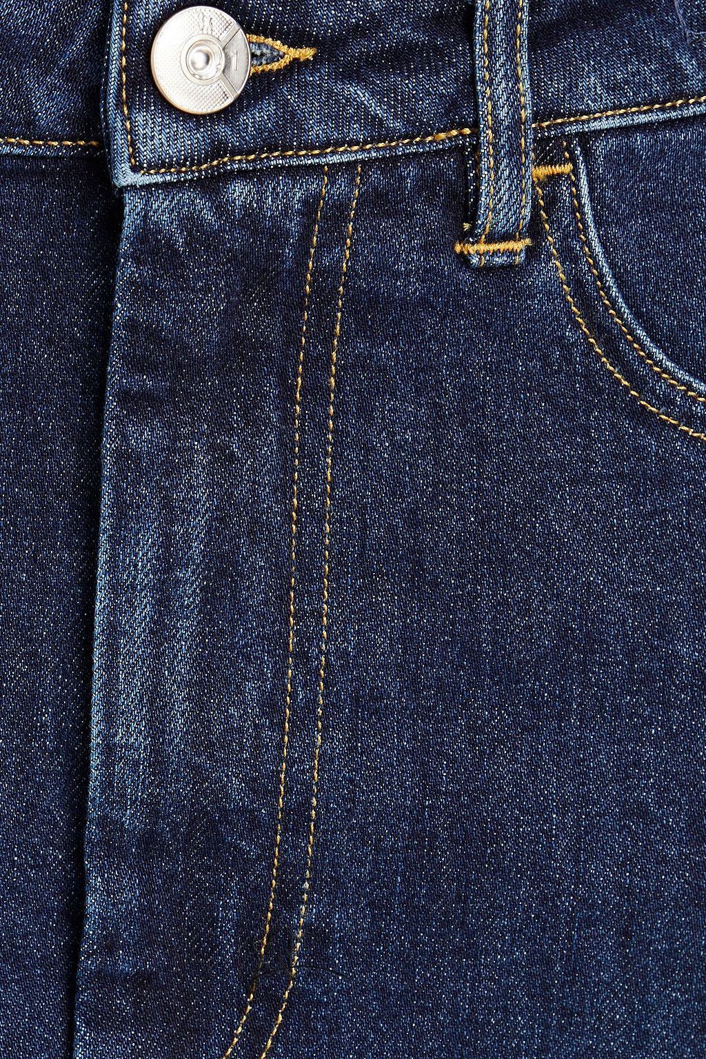 3X1 NYC Faded denim midi skirt