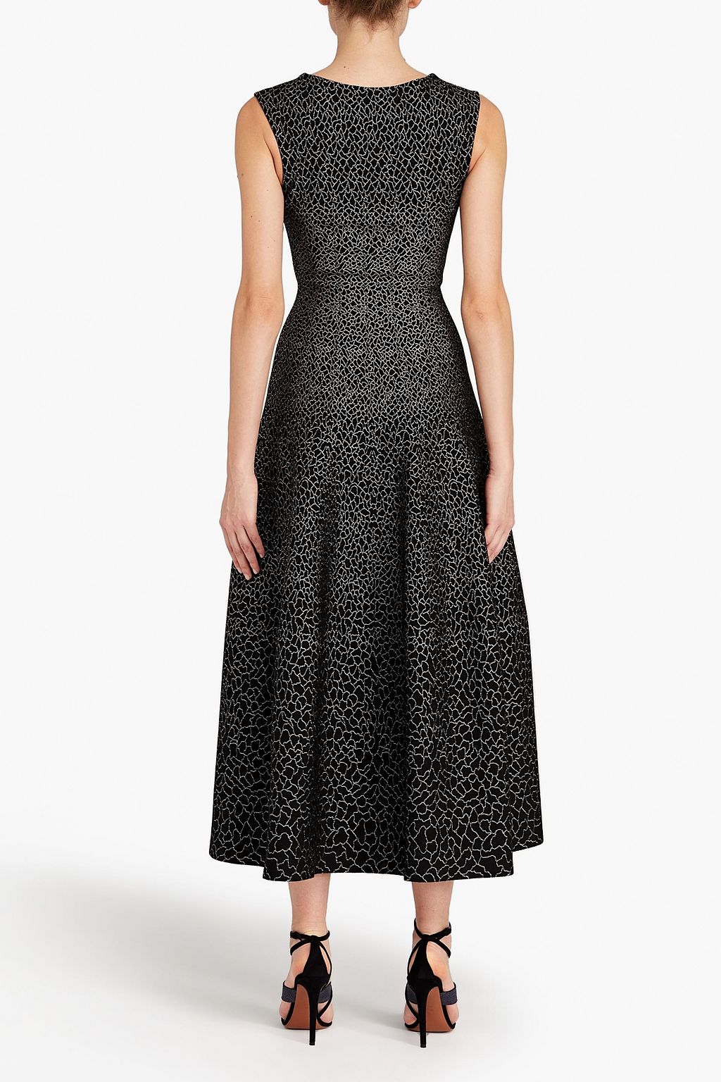 ALAÏA Metallic jacquard-knit midi dress