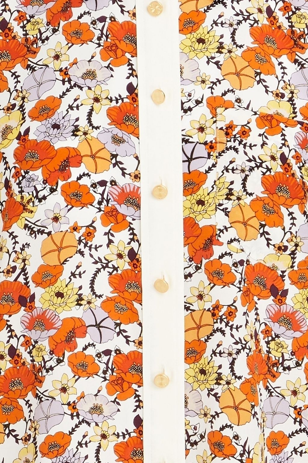TORY BURCH Paneled floral-print silk crepe de chine blouse