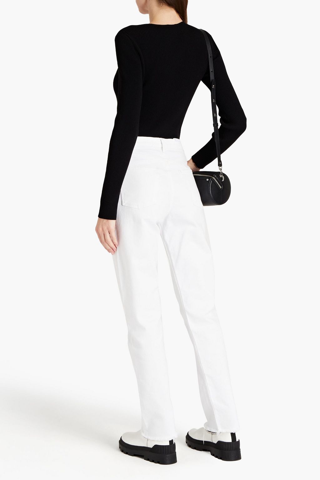 3X1 NYC Frayed high-rise straight-leg jeans