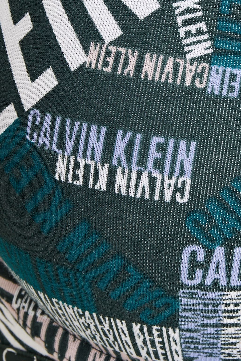 CALVIN KLEIN Cutout logo-print stretch-cotton jersey balconette bra