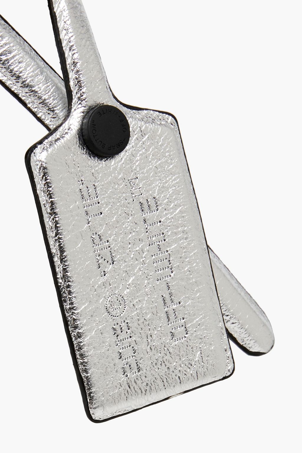 OFF-WHITE™ Embossed metallic crinkled-leather keychain