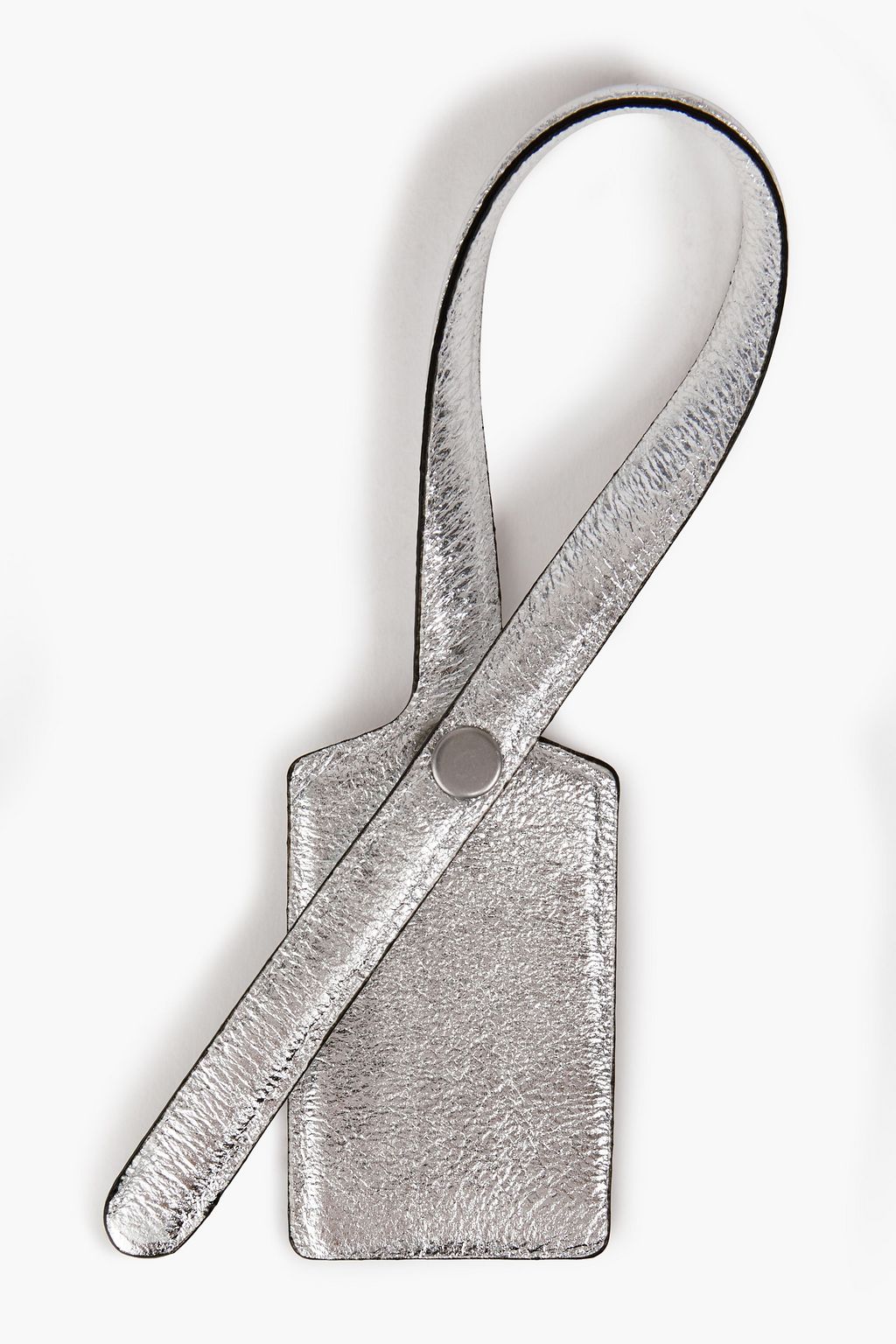 OFF-WHITE™ Embossed metallic crinkled-leather keychain