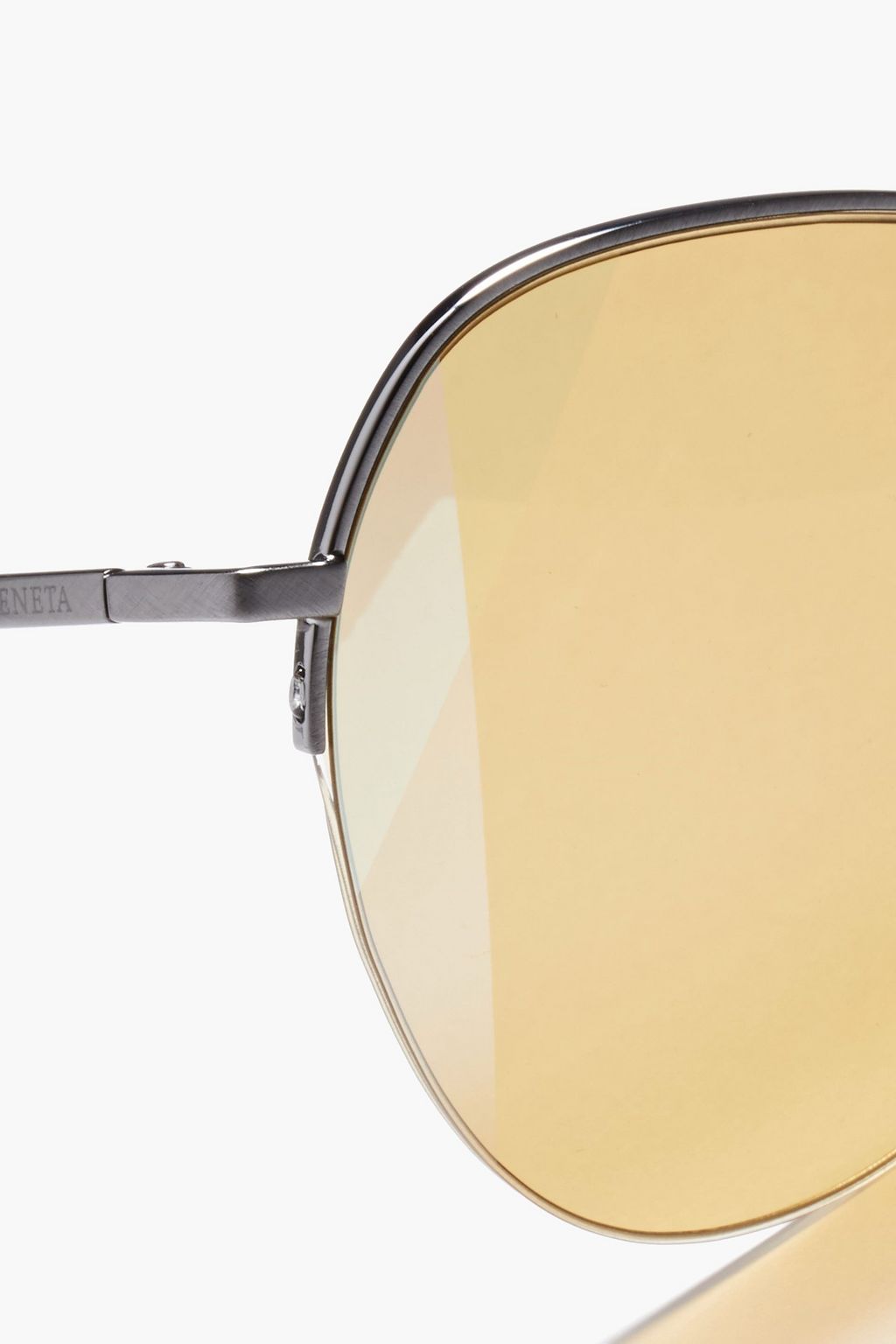 BOTTEGA VENETA Aviator-style gunmetal-tone sunglasses