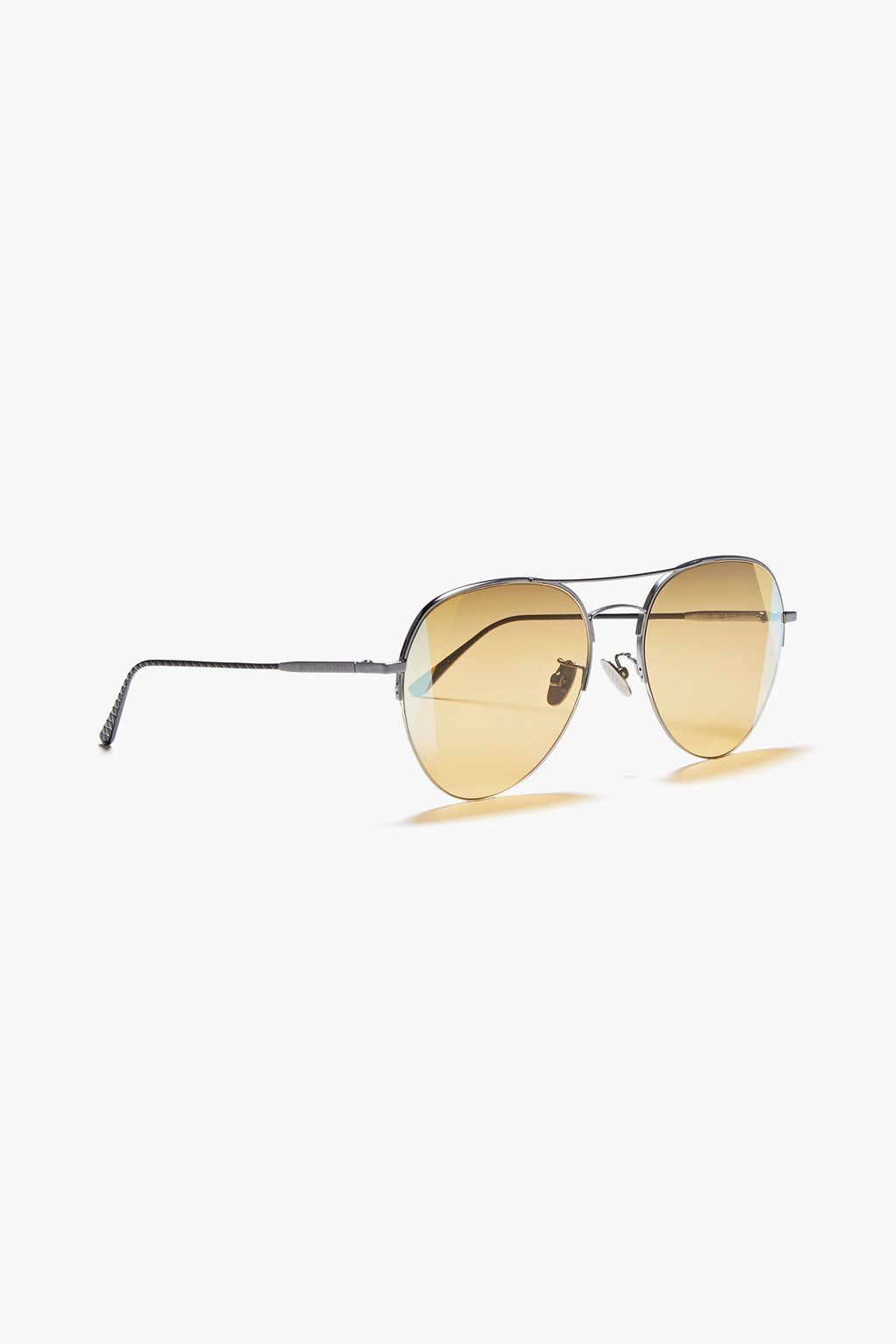 BOTTEGA VENETA Aviator-style gunmetal-tone sunglasses