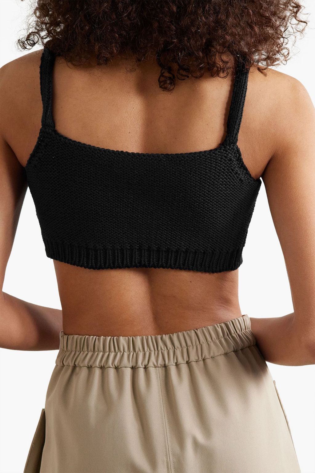 COMMISSION Cable-knit cotton bra top