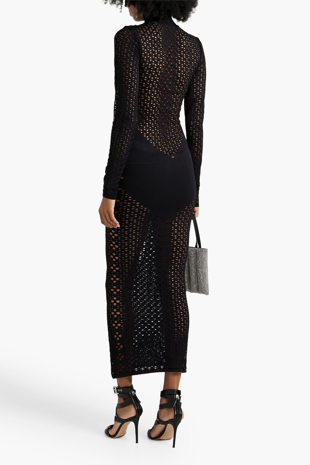 DION LEE Open and stretch-knit turtleneck midi dress | THE OUTNET