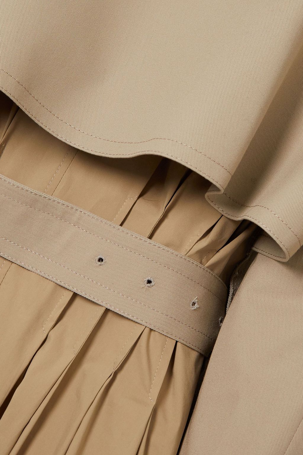 COMMISSION Versa ruffled poplin and cotton-gabardine trench coat