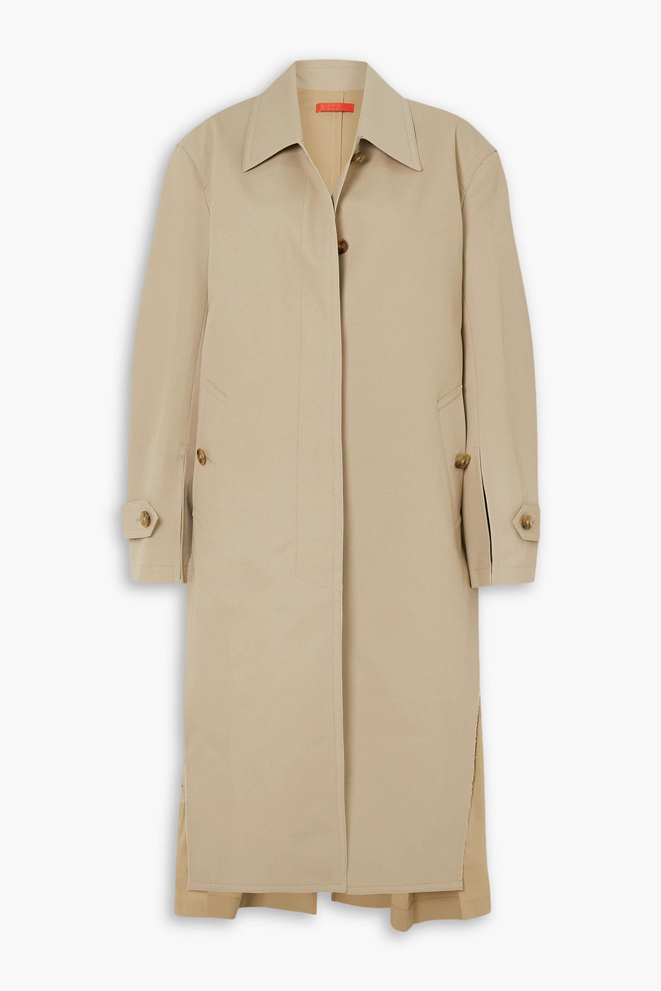 Versa ruffled poplin and cotton-gabardine trench coat
