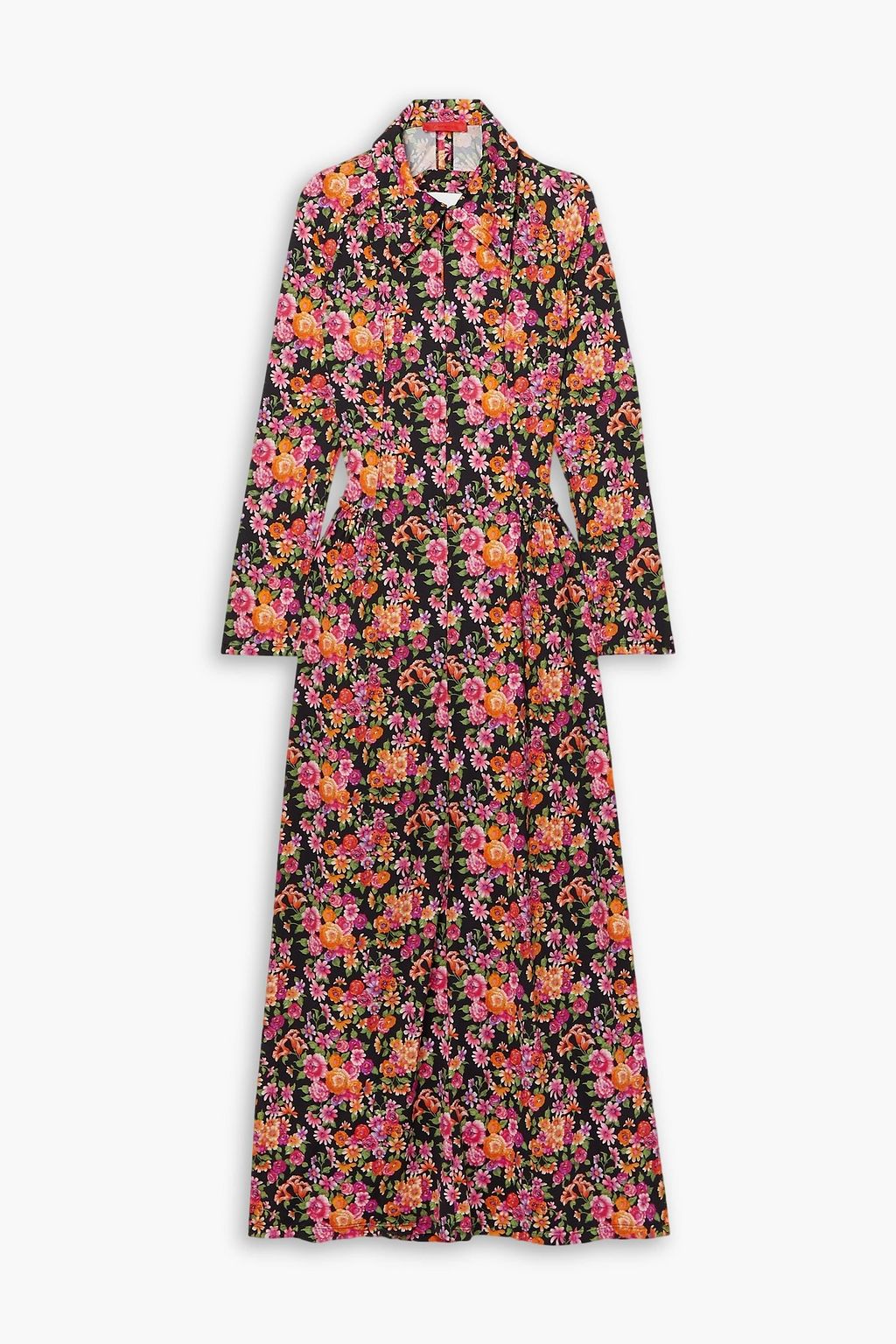 COMMISSION Dean open-back floral-print stretch-crepe maxi shirt dress ...