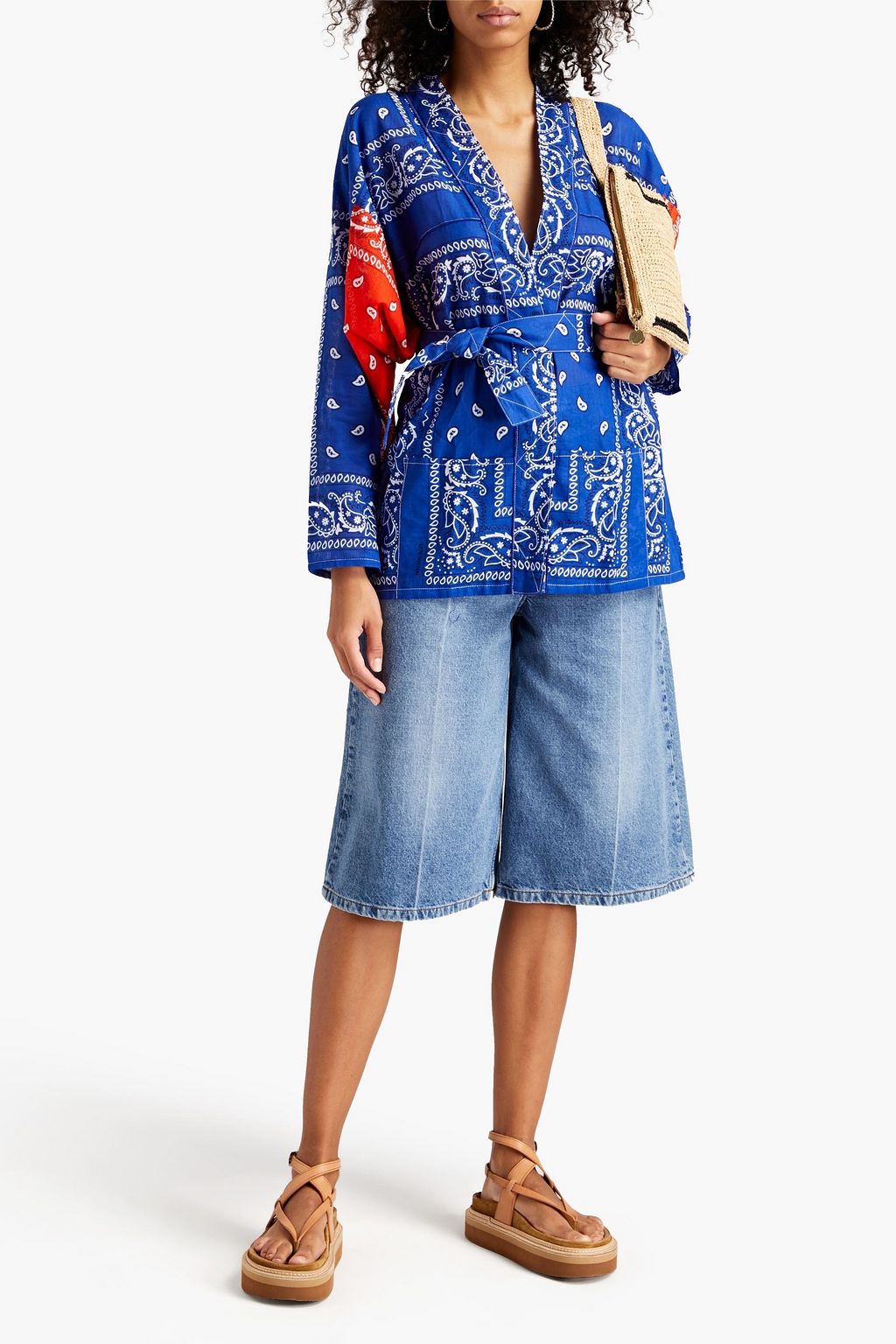 ARIZONA LOVE Printed cotton-gauze kimono