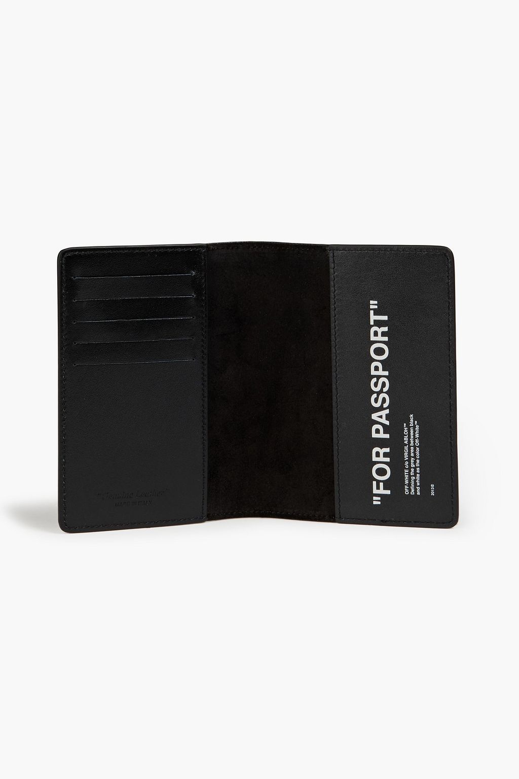 OFF-WHITE™ Printed metallic leather passport cover
