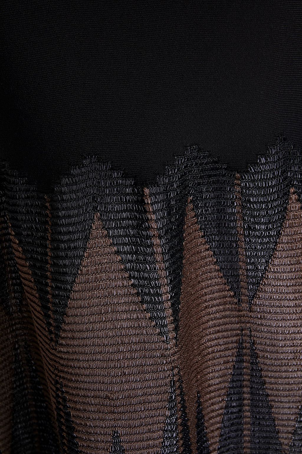 ALAÏA Two-tone faux raffia and stretch-knit mini dress