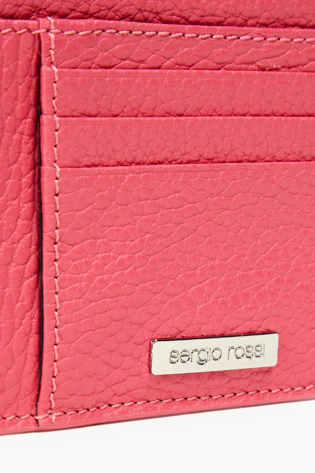 SERGIO ROSSI Pebbled-leather cardholder
