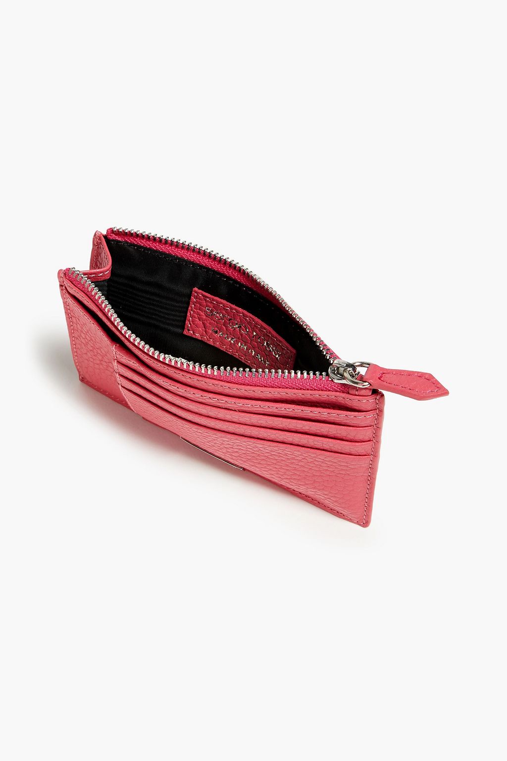 SERGIO ROSSI Pebbled-leather cardholder