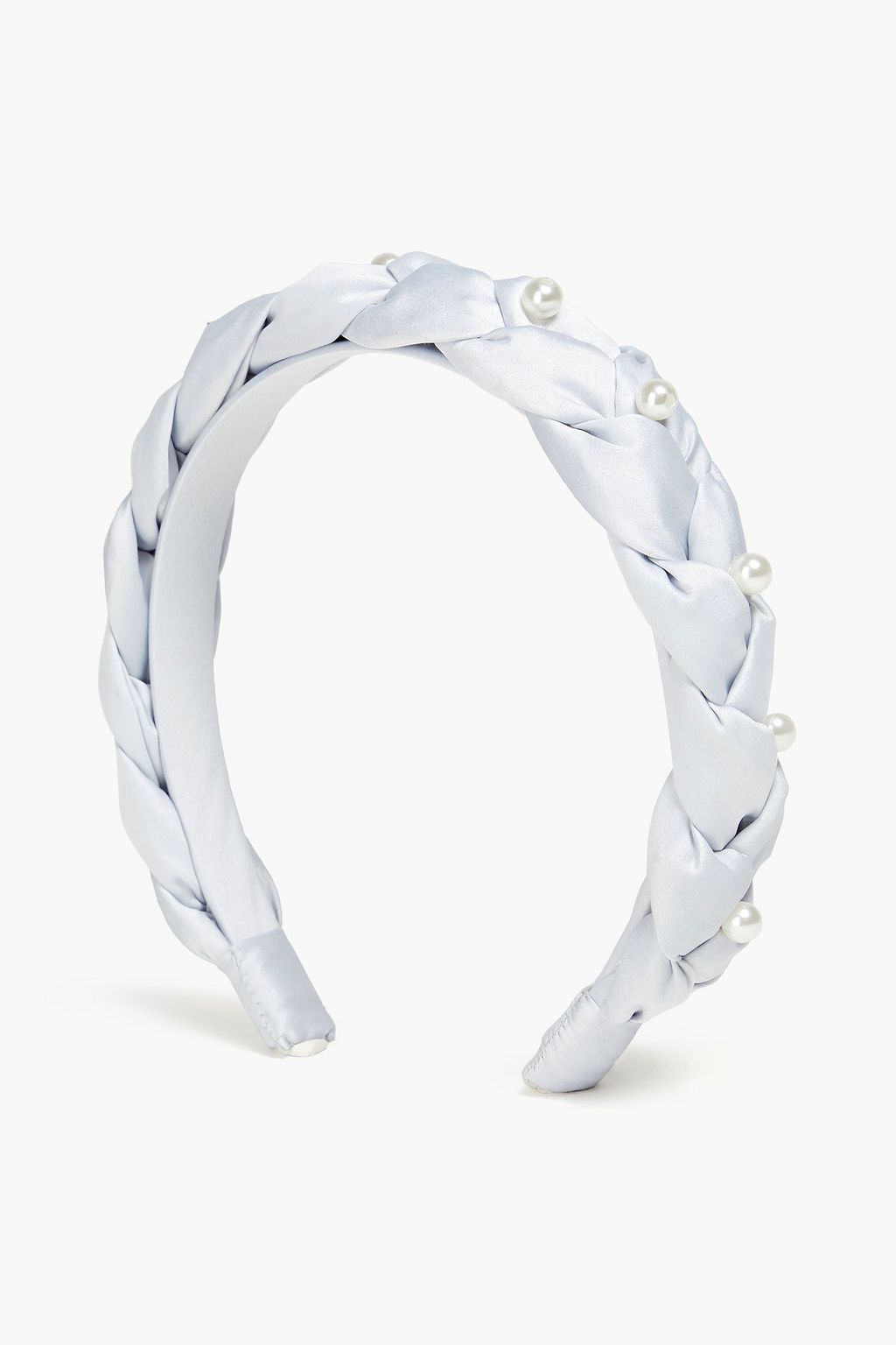 EUGENIA KIM Stella faux pearl-embellished braided satin headband