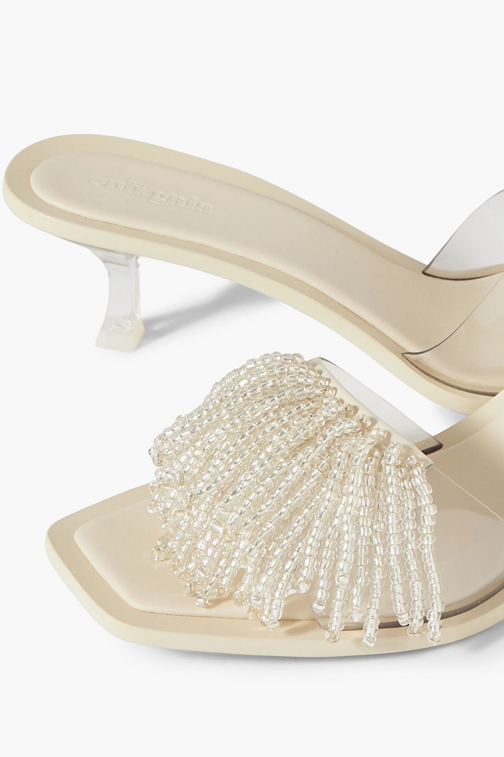 CULT GAIA Uma fringed PVC mules