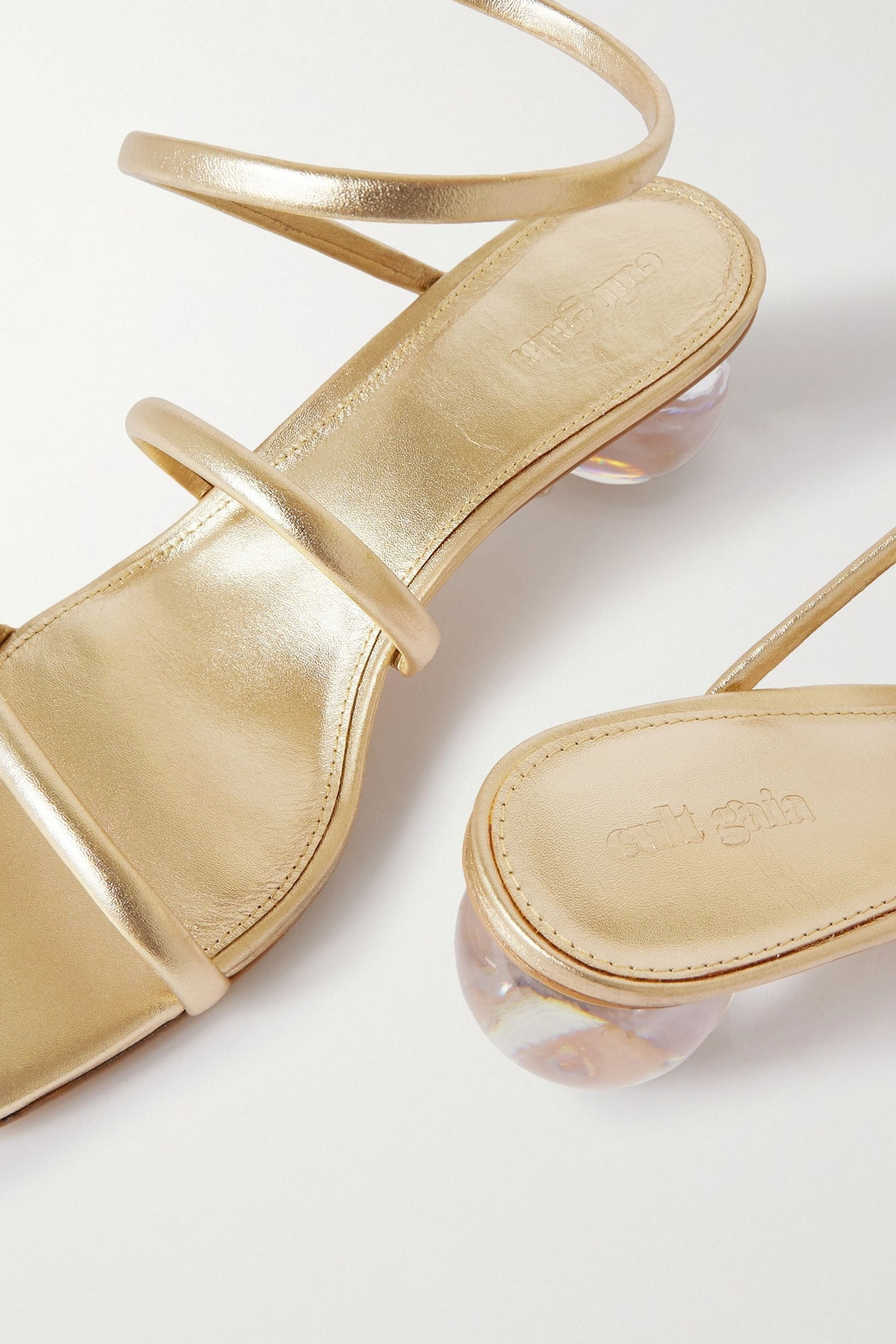 Cult Gaia Freya metallic leather sandals