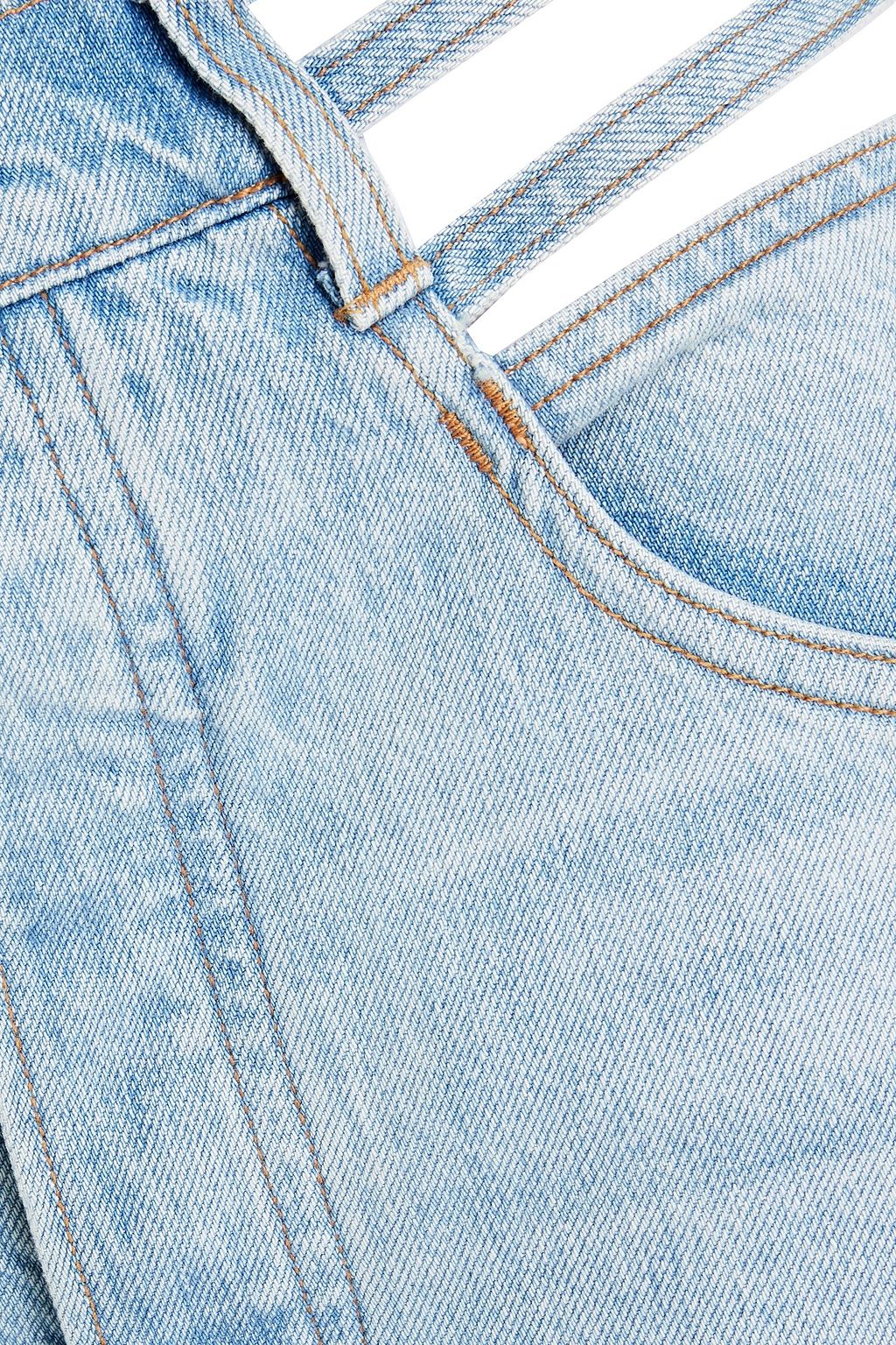 3X1 NYC Cropped striped high-rise straight-leg jeans