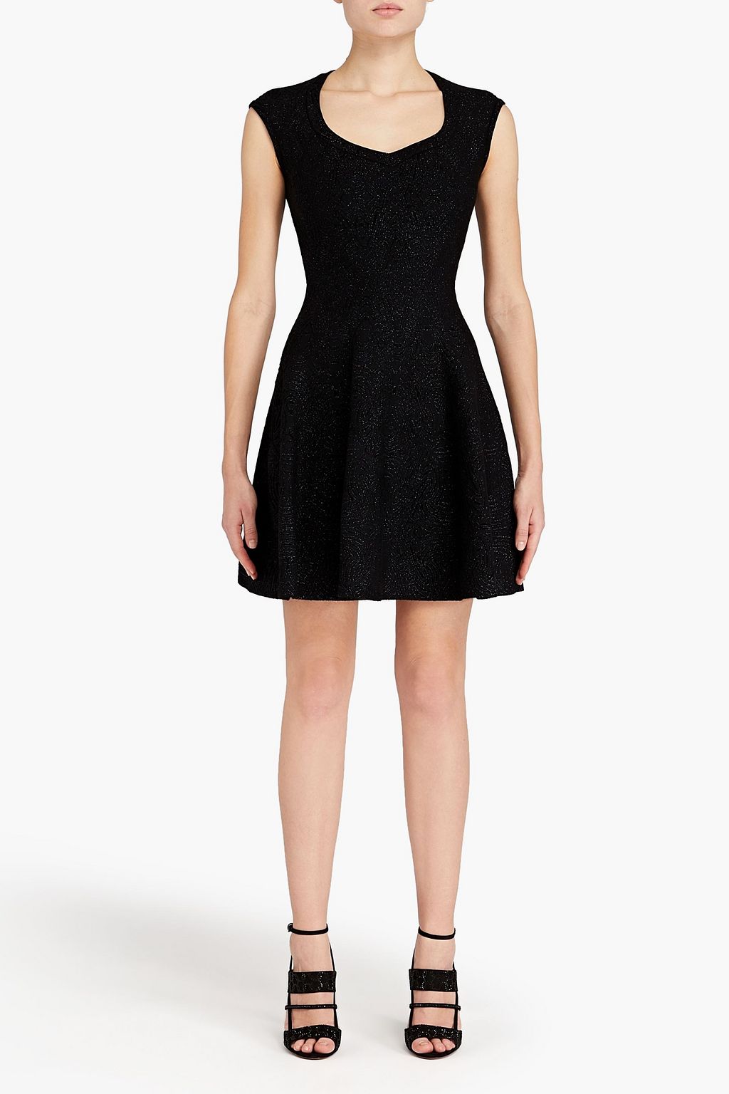 ALAÏA Metallic jacquard-knit mini dress