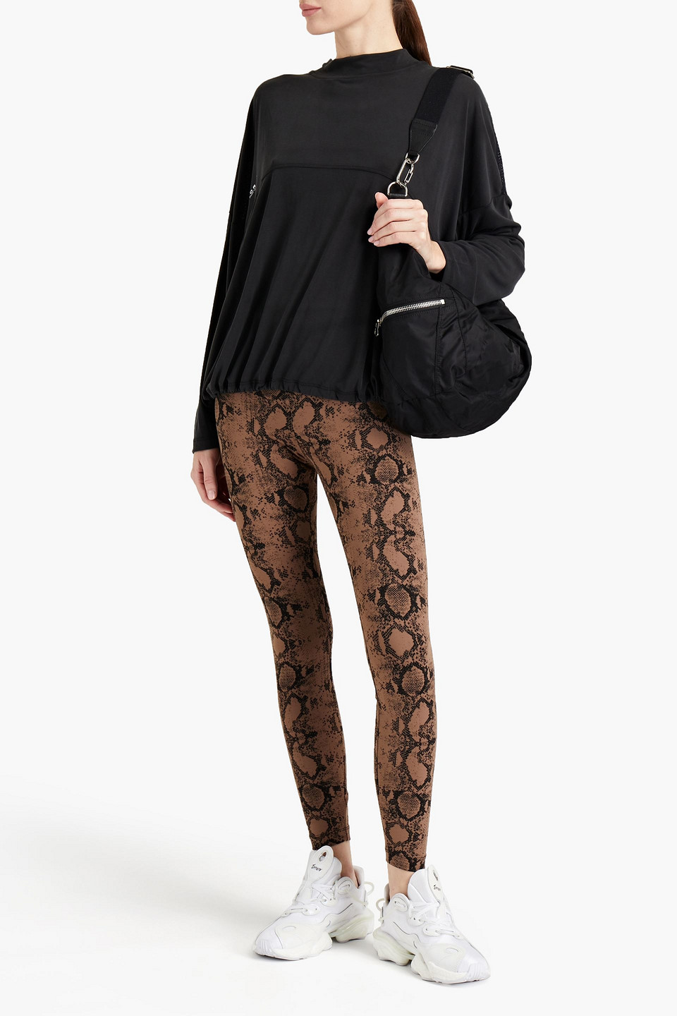 Koral Prestige Mesh-paneled Modal-blend Top In Black