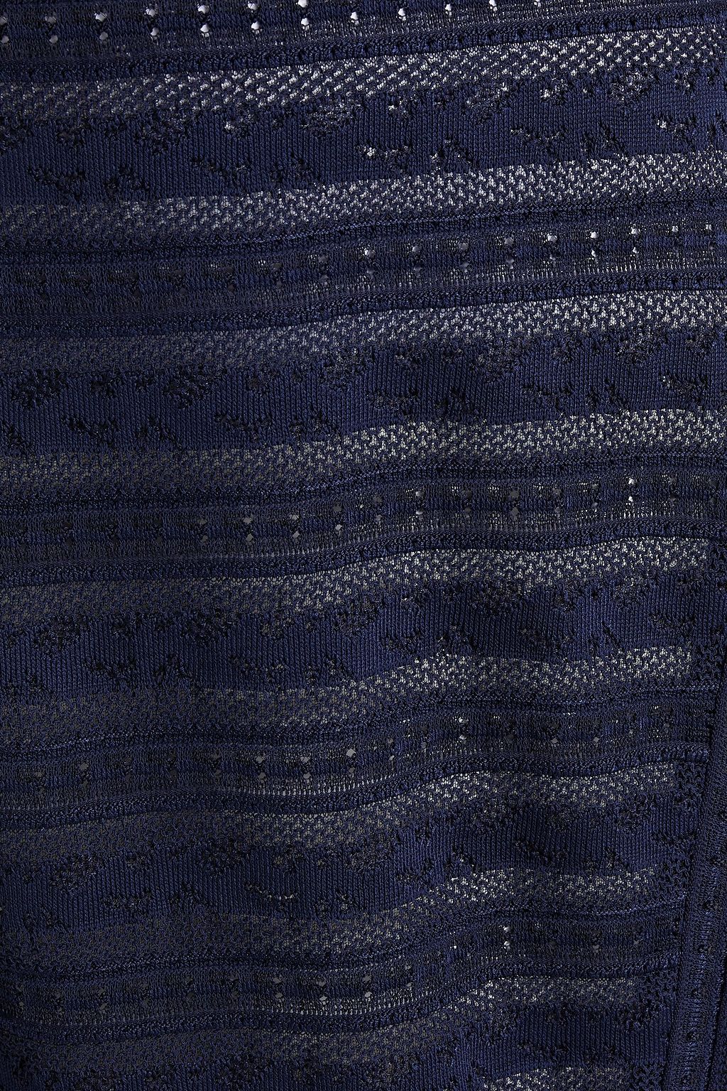 ALAÏA Pointelle-trimmed crochet-knit dress