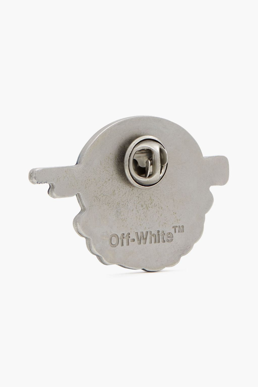 OFF-WHITE™ Embossed silver-tone brooch