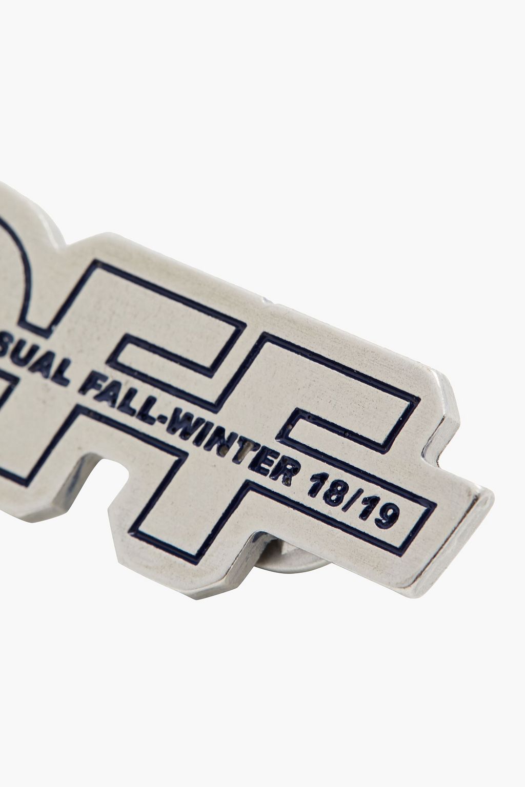 OFF-WHITE™ Embossed silver-tone brooch