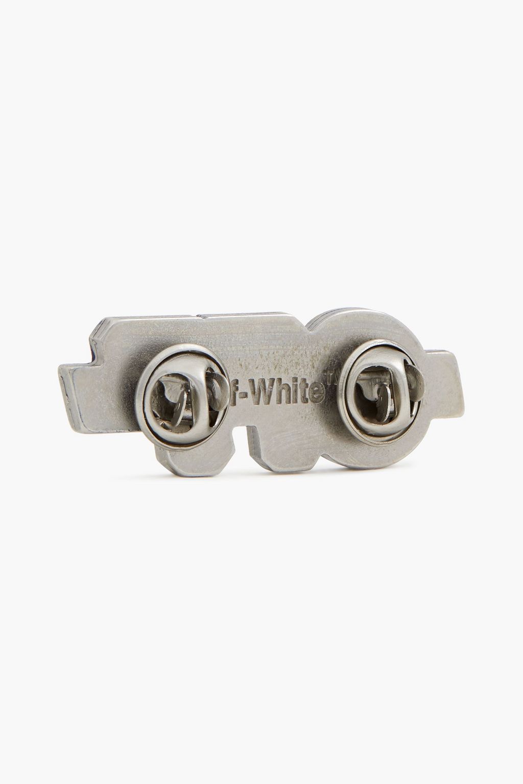 OFF-WHITE™ Embossed silver-tone brooch