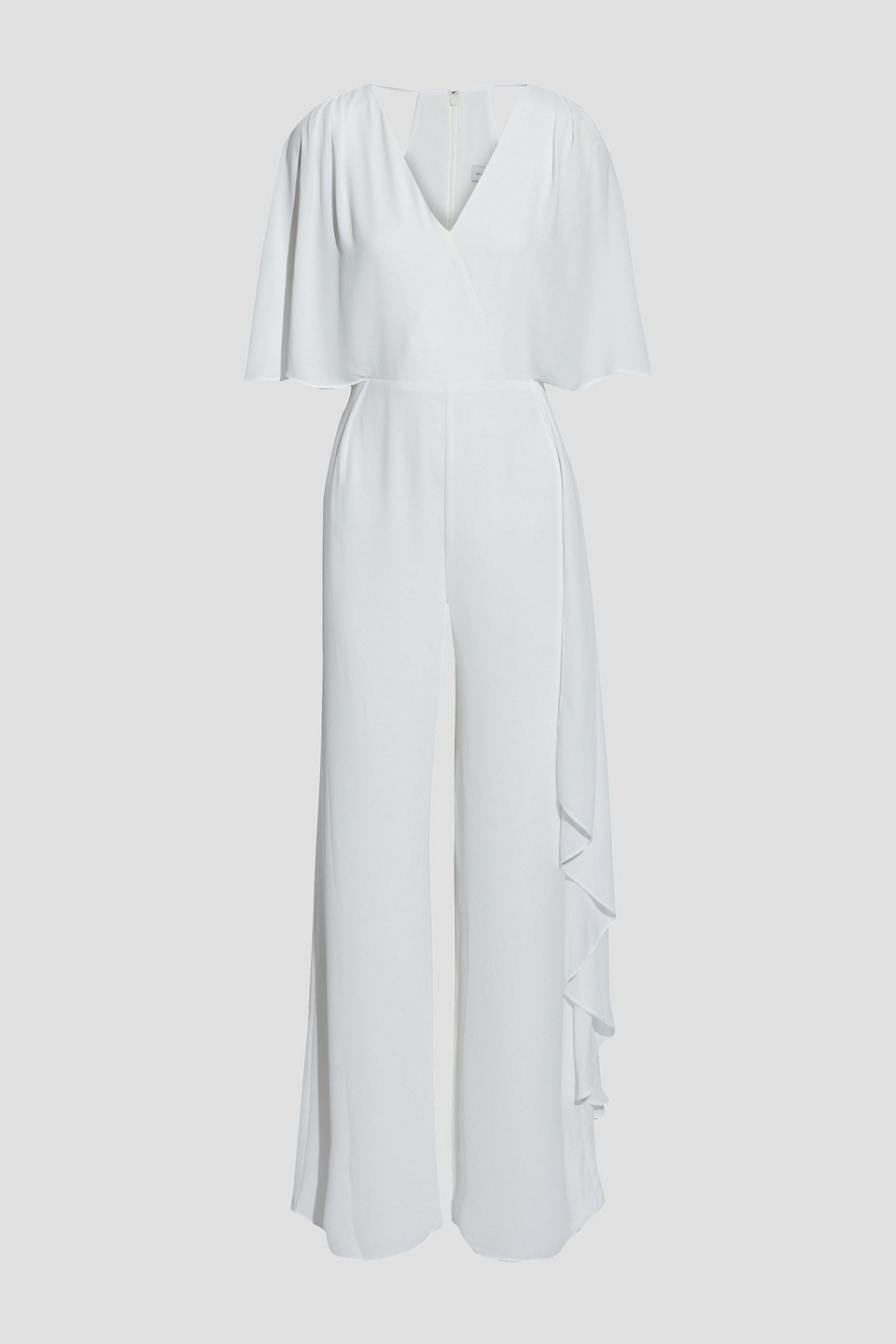 Draped cutout crepe wide-leg jumpsuit