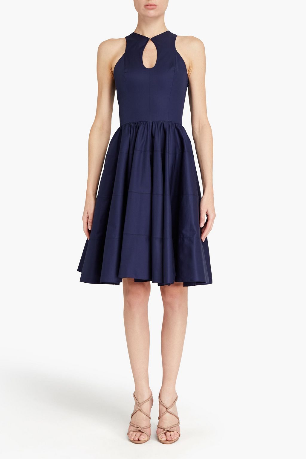 ALAÏA Flared cotton-twill dress