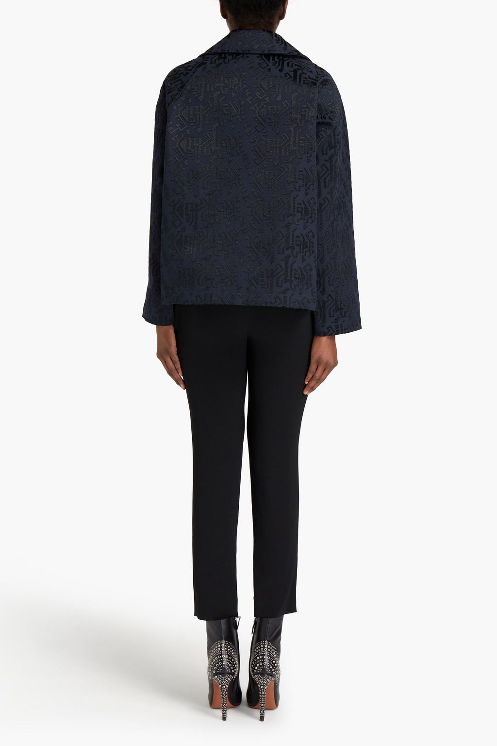 ALAÏA Double-breasted embroidered cotton-canvas jacket