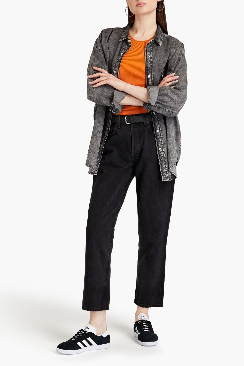 GRLFRND Karolina cropped high-rise straight-leg jeans