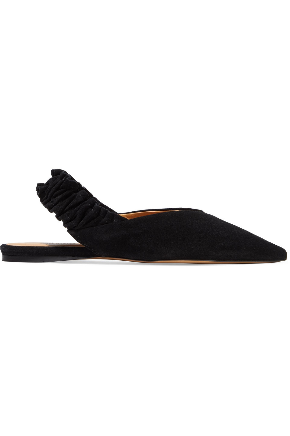Isabel Marant Linta Suede Slingback Point-toe Flats In Black