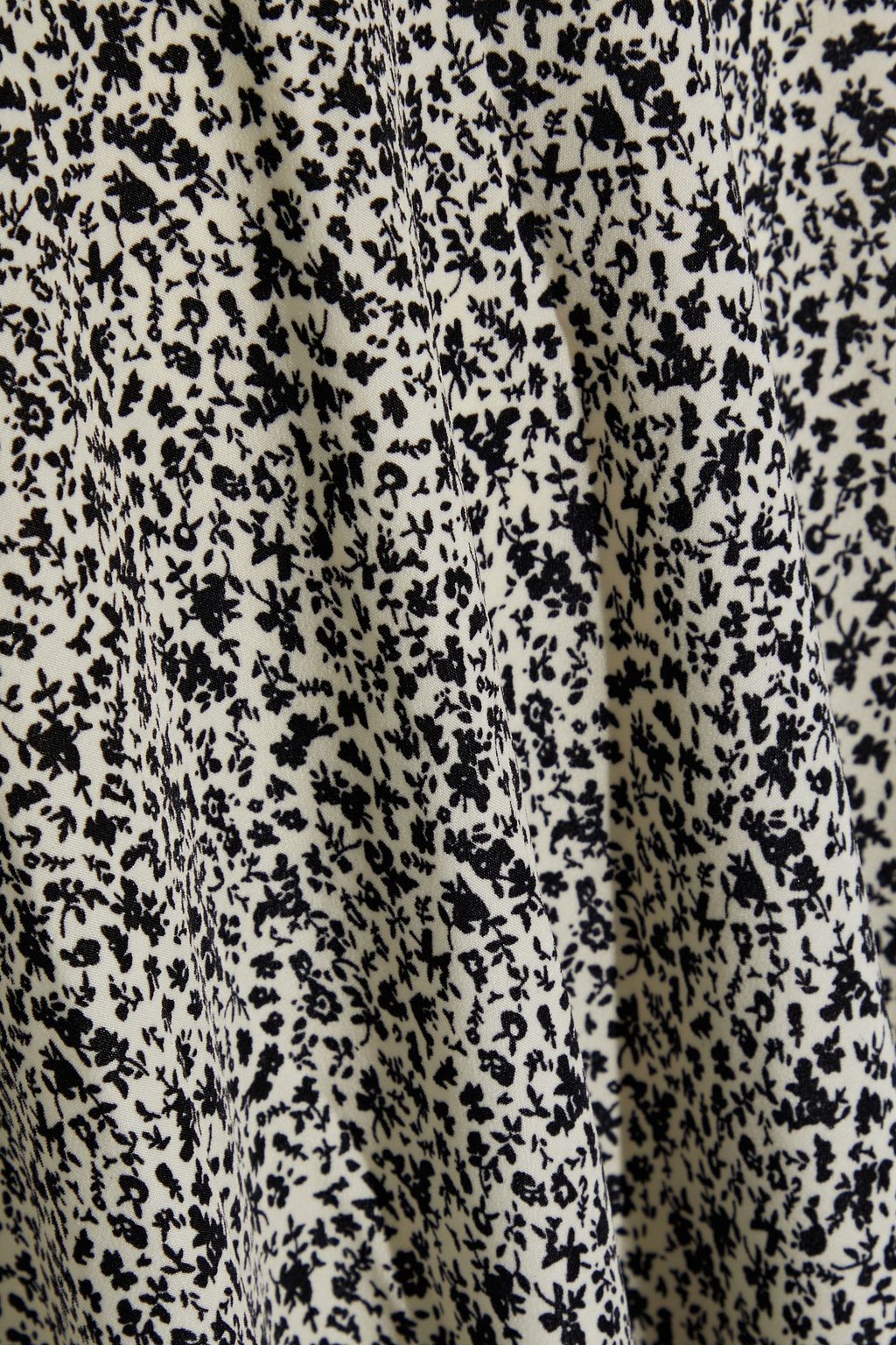 MIKAEL AGHAL Flared floral-print crepe de chine dress