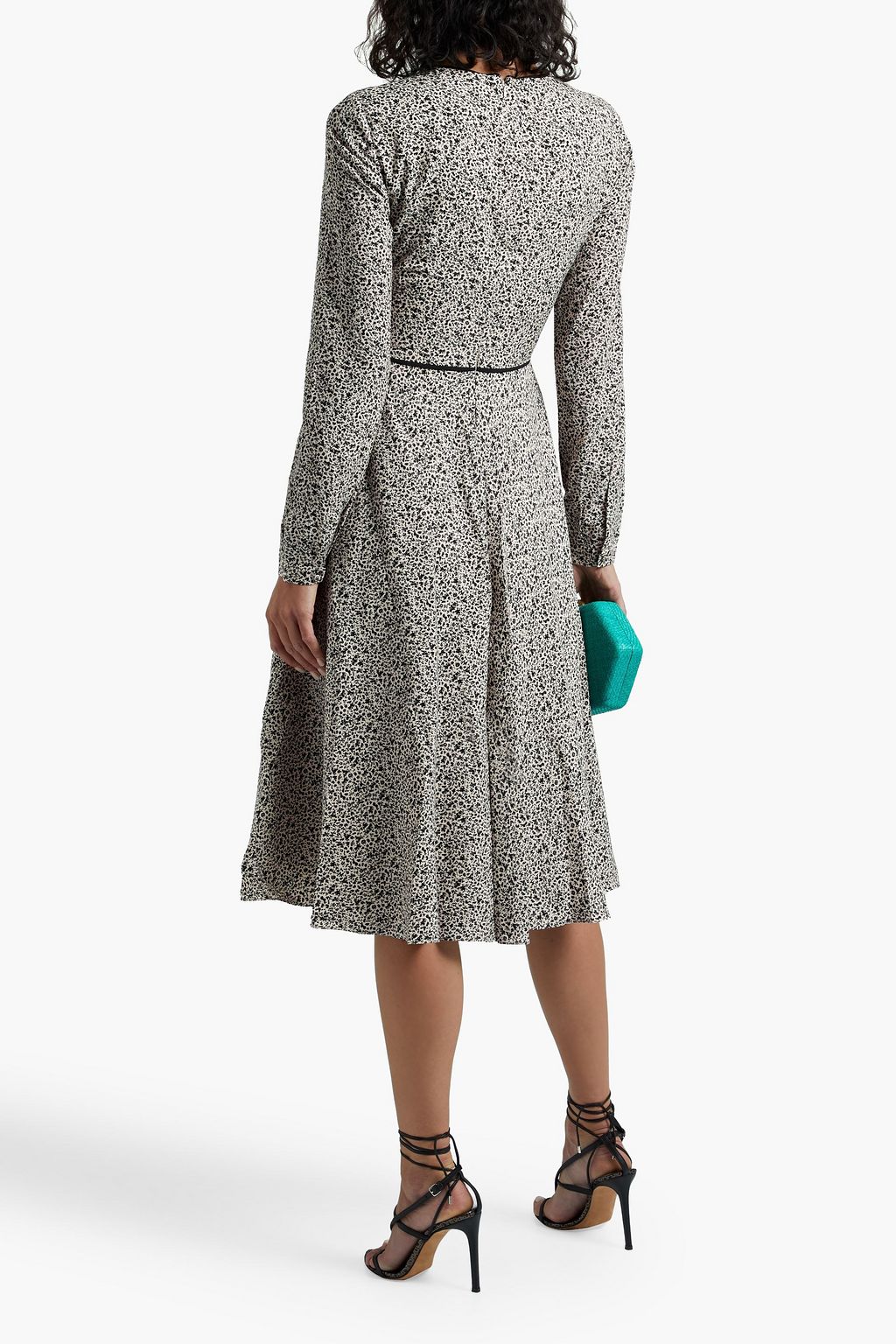 MIKAEL AGHAL Flared floral-print crepe de chine dress