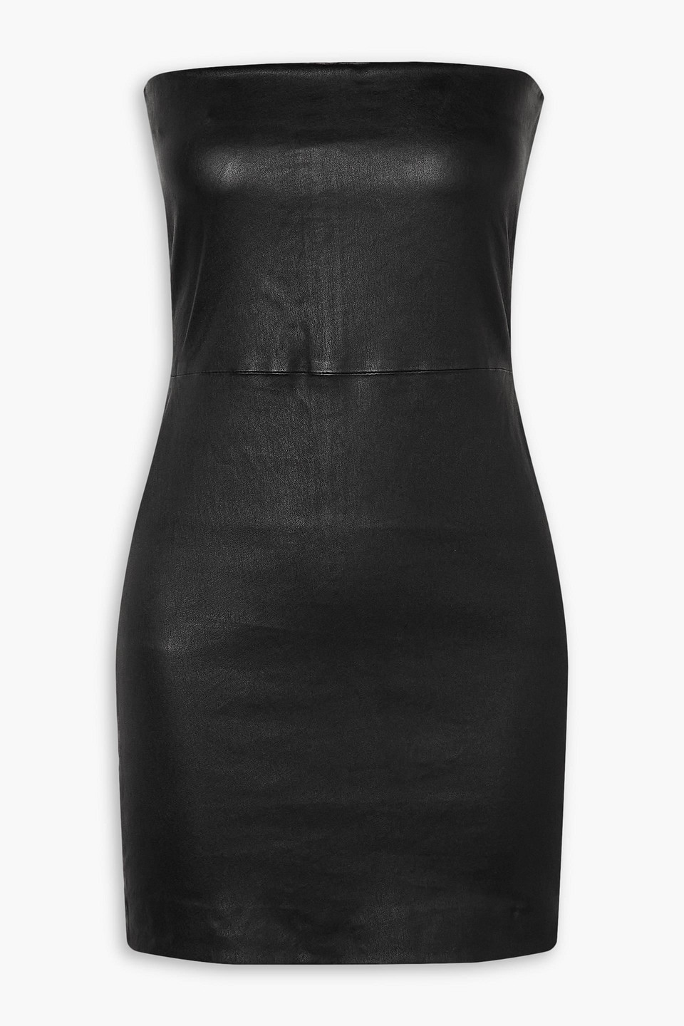 SPRWMN STRAPLESS LEATHER MINI DRESS