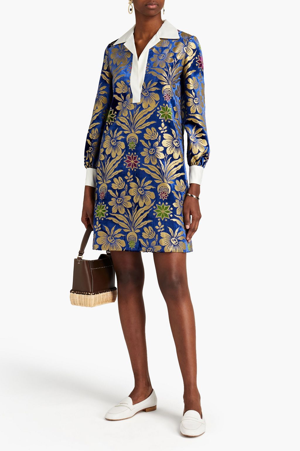 TORY BURCH Thelma satin-trimmed devoré-velvet mini dress | Sale up to 70%  off | THE OUTNET