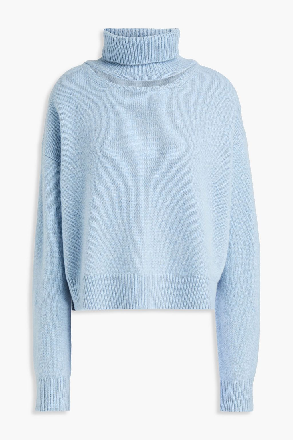 light blue high neck sweater