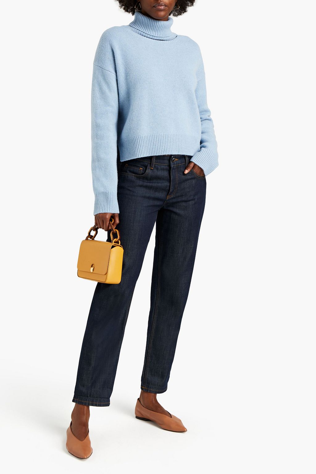 REJINA PYO Peyton cutout cashmere and wool-blend turtleneck sweater