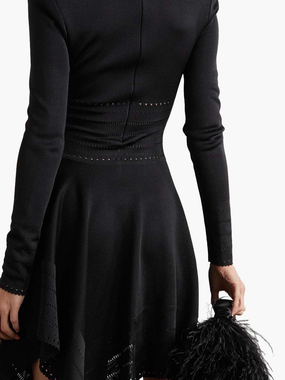 asymmetric stretch-knit dress